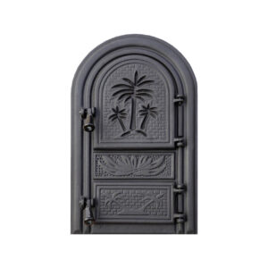 Ușă din fontă PALMIER cu cenușar, fără sticlă, 530x300 mm
