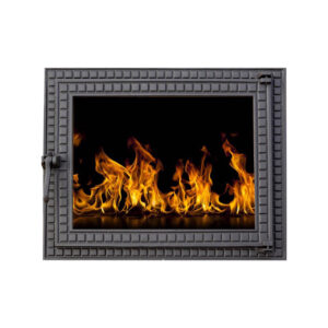 Ușă din fontă STIL pătrat cu sticlă, 560x450 mm