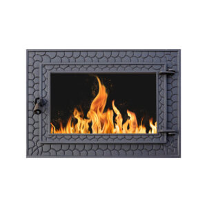 Ușă din fontă REGAL cu sticlă, 730x530 mm