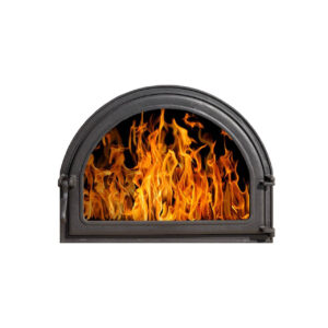 Ușă din fontă BARBEQUE cu sticlă, 585x440 mm