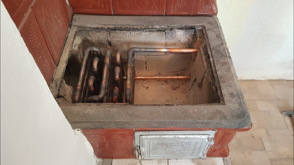 Montaj serpentină sobă din inox pentru încălzire centralizată