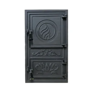 Ușă din fontă INTIM cu cenușar, fără sticlă 510 x 300 mm