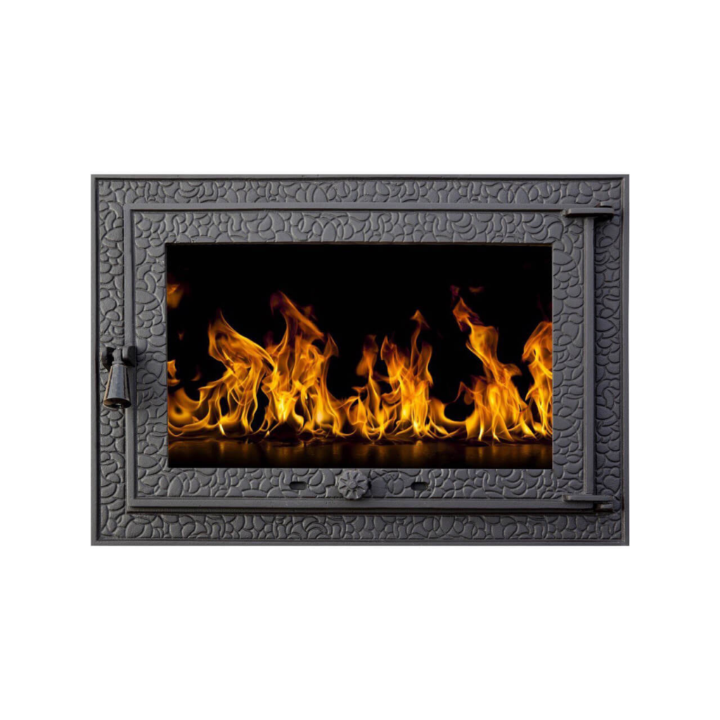 Usi de soba din fonta cu sticla termorezistenta.