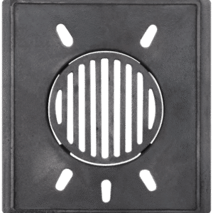 Focar din fontă cu grătar rotund pentru sobă – 33,5x32,5 cm, 5,1 kg