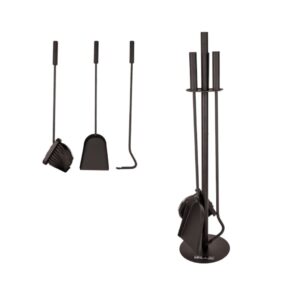 Set Ustensile pentru Semineu cu Suport 3 Piese