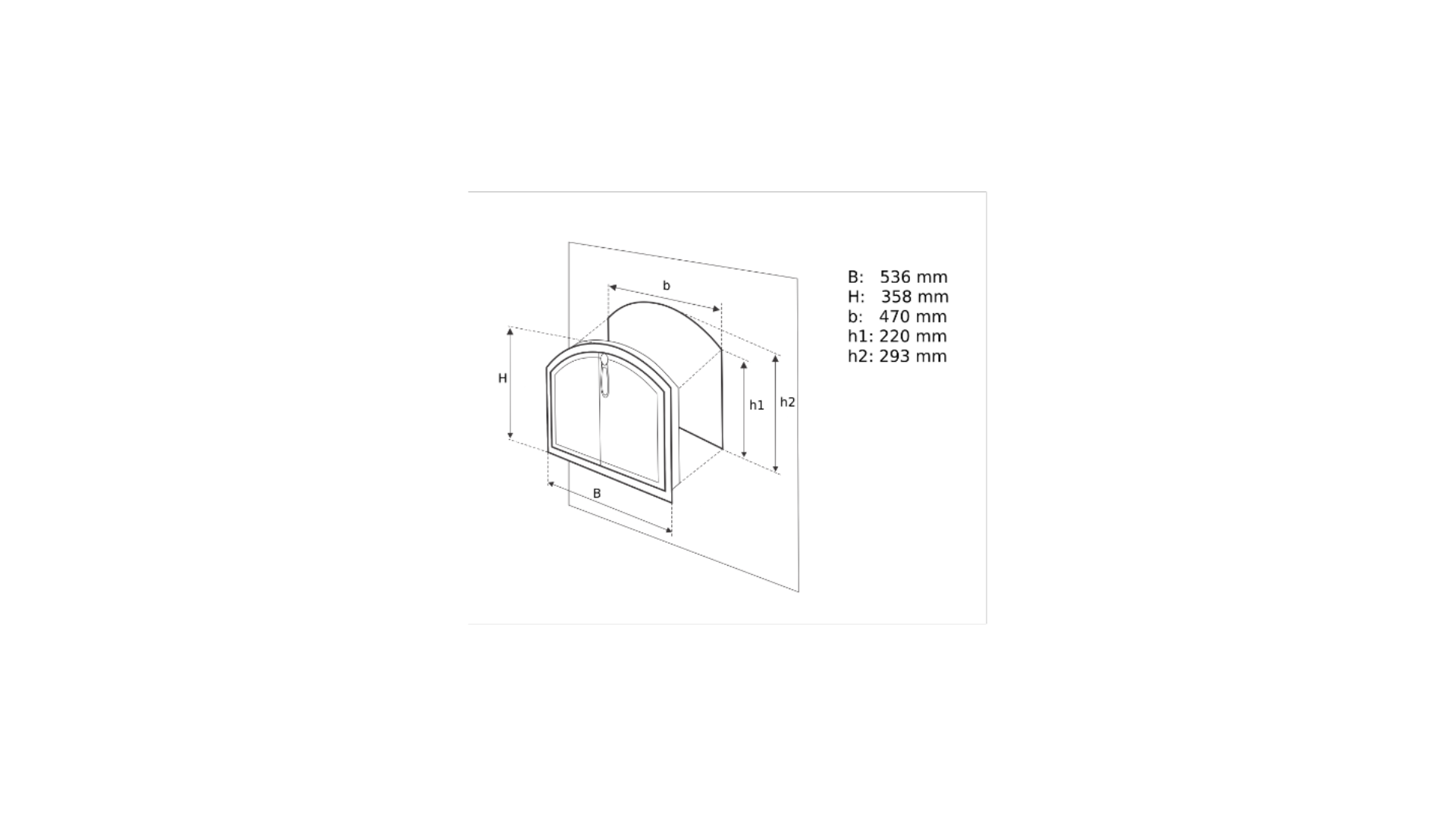 Ușă cuptor pizza din fontă Model Grecesc cu două deschideri 358x536 mm - imagine 4