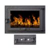 Ușă MAGNUS 700x500 mm din fontă cu geam termorezistent și cenușar RUSTIC separat